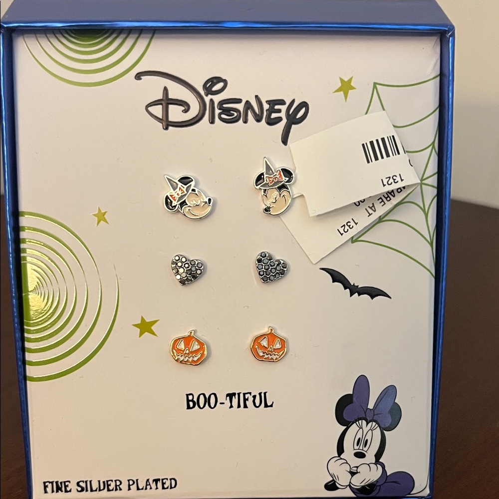 Disney Boo-tiful Halloween Earring Set - Silver, Black, Orange